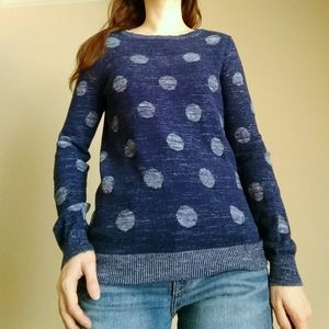 Polka dot scoopneck sweater NAVY/WHITE